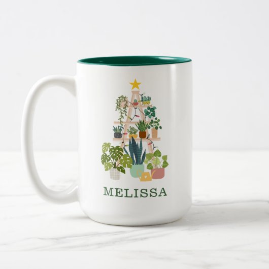 Maison de Noël PlanteMug Mug de café à deux tons (Gauche)