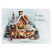 Maison de pain d'épice Sac cadeau de Noël (Dos)