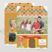 Maison de pain d'épices | 4 Balise de carte de Noë (Devant / Derrière)