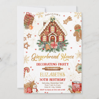 Maison de pain d'épices Invitation fête d'annivers