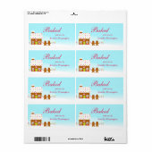 Maison de pain d'épices sucré cuite au étiquette (Feuille entière)