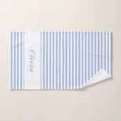 Maison de plage à rayures bleues et blanches (Serviette à main)