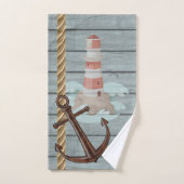 Maison de plage bleue et blanche aventurière (Serviette à main)