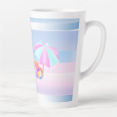 Maison de plage bleue et rose Latte Mug (Droite)