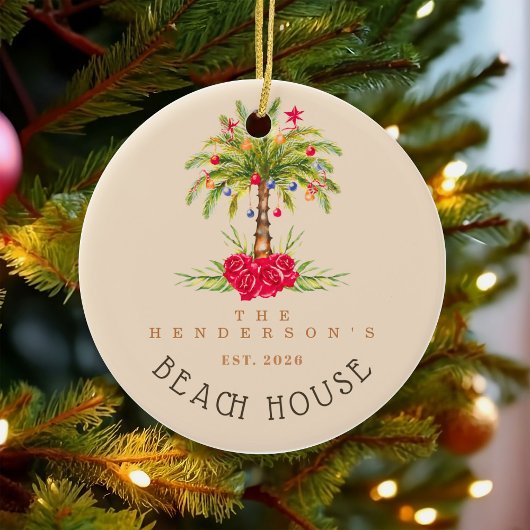 Maison de plage Décoration de Noël de palmier Vaca