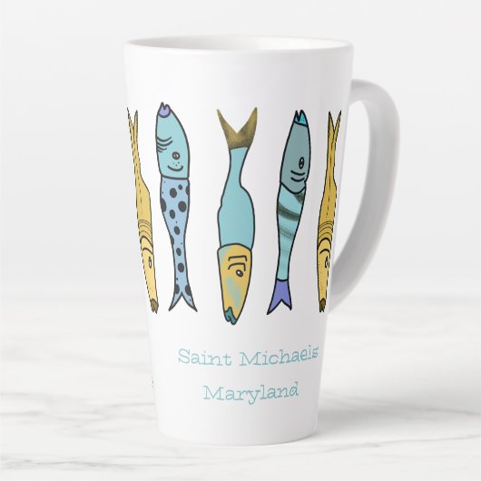 Maison de plage Latte Mug (Angle droit)