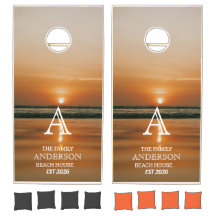 Maison de plage personnalisée au coucher du soleil