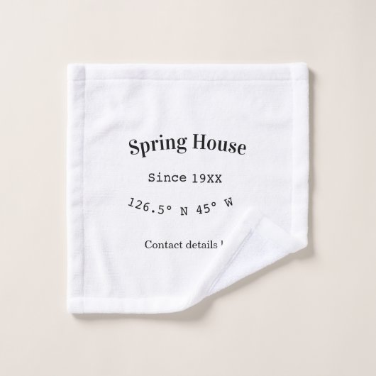 Maison de printemps etc. Date année coordonnées pe (Gant de toilette)