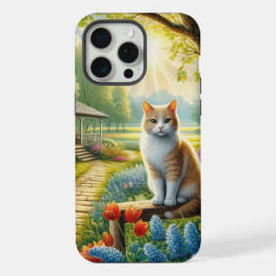 Maison de printemps/jardin et chat