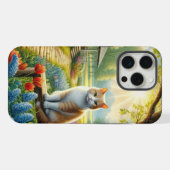 Maison de printemps/jardin et chat (Verso Horizontal)