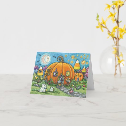 MAISON DE SOURIS & TRICK OU TRAITEMENTS CARTE DE R (Fleur jaune)