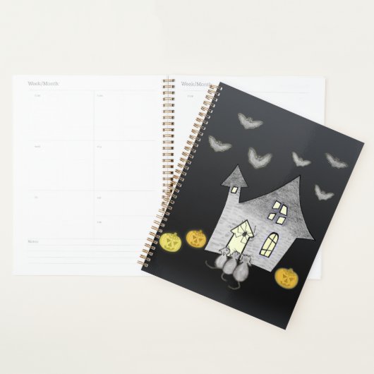 Maison d'Halloween, Chats noirs, Chats, Chauves-so (Devant avec enveloppe)