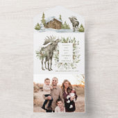 Maison d'hiver neige avec orignal | Carte de Noël (À l'intérieur)