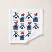 Maison d'oiseaux Maison d'oiseaux Colorés Oiseaux (Gant de toilette)