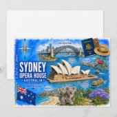 Maison d'opéra de Sydney Australie Carte postale a (Devant / Derrière)
