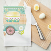 Maison douce maison, serviette de thé caravane (Quart Plié)