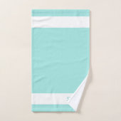 Maison Douce Maison sur Teal & Blanc (Serviette à main)