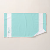 Maison Douce Maison sur Teal & Blanc (Serviette à main)