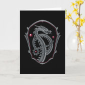 MAISON DU DRAGON | Carte Badge Dragon Argent (Fleur jaune)