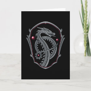 MAISON DU DRAGON Carte Badge Dragon Argent