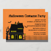 Maison Éffrayante halloween invitation costumée (Devant / Derrière)