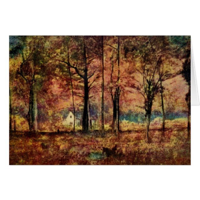 Maison en automne Carte de note de prairie (Devant Horizontal)