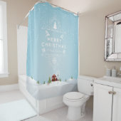 Maison en Neige rideau de douche de Noël (En situation)