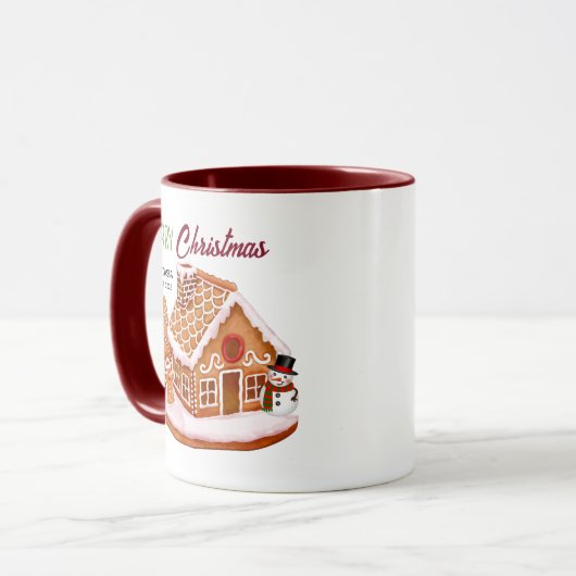 Maison en pain d'épice Café de Noël Mug (Devant gauche)