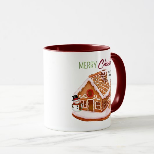 Maison en pain d'épice Café de Noël Mug (Devant droit)