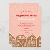 Maison en pain d'épice Décoration Fête Invitation (Devant / Derrière)