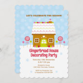 Maison en pain d'épice Décoration Fête Invitation (Devant / Derrière)