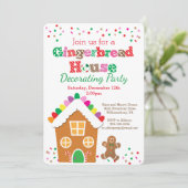 Maison en pain d'épice Décoration Fête Invitation (Debout devant)