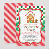 Maison en pain d'épice Décoration Fête Invitation (Devant / Derrière)