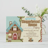 Maison en pain d'épice Décoration Fête Invitation (Debout devant)