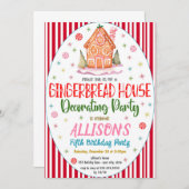 Maison en pain d'épice Décoration Fête Invitation (Devant / Derrière)