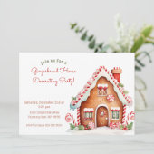 Maison en pain d'épice Décoration Fête Invitation (Debout devant)