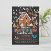 Maison en pain d'épice Décoration Invitation de fê (Debout devant)
