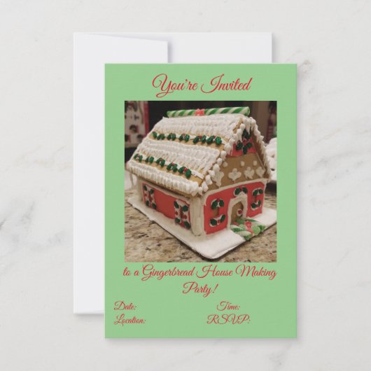 Maison en pain d'épice Faire une invitation de fêt (Devant)