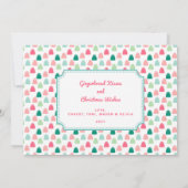 Maison en pain d'épice rose Carte de Noël (Dos)