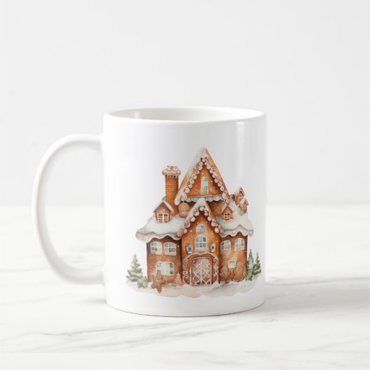 Maison en pain d'épices 11 oz. Café Mug (Gauche)