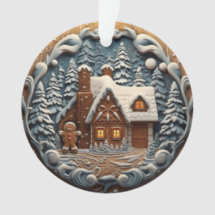 Maison en pain d'épices de Noël bleu 3d