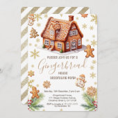 Maison en pain d'épices Décoration Fête INVITATION (Devant / Derrière)