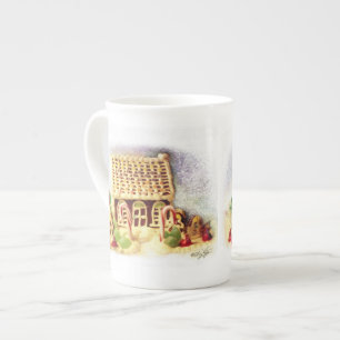 Maison en pain d'épices Joyeuses Fêtes Mug en Chin