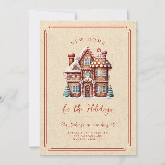 Maison en pain d'épices Noël Faire-part mobile (Devant)