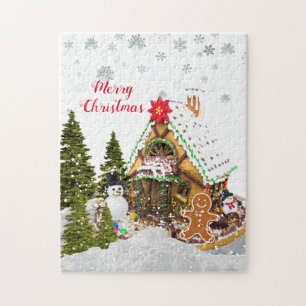 Maison en pain d'épices Noël Puzzle