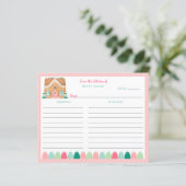 Maison en pain d'épices rose | Carte de recettes d (Debout devant)