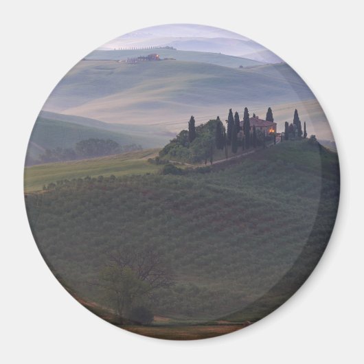 Maison en Toscane dans le matin aimant rond brouil (Devant)