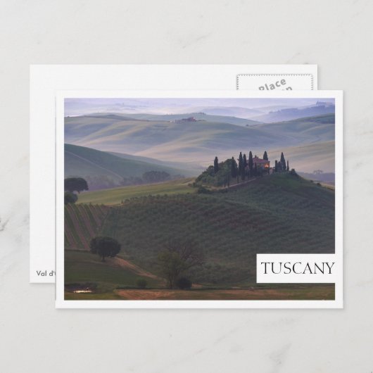 Maison en Toscane dans le matin brouillard carte p (Devant / Derrière)