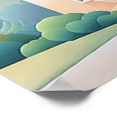 Maison et arbre dans les pastels Art Déco (Coin)