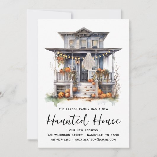 Maison Halloween | Faire-part de déplacement de po (Devant)